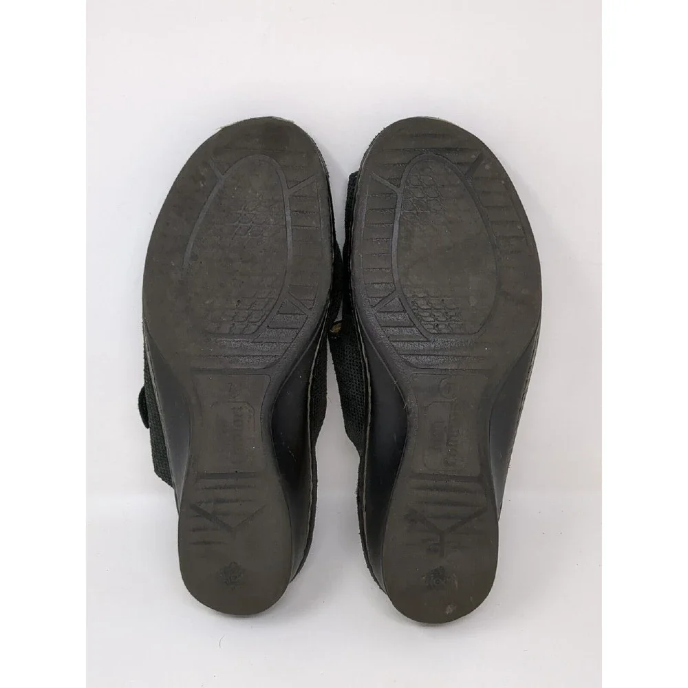 FINN Women's Size US 9.5 UK 7 Cremona Black Leather Slide Adjustable Sandals VTG